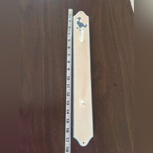 White Wall Hook Rack with Blue Accent